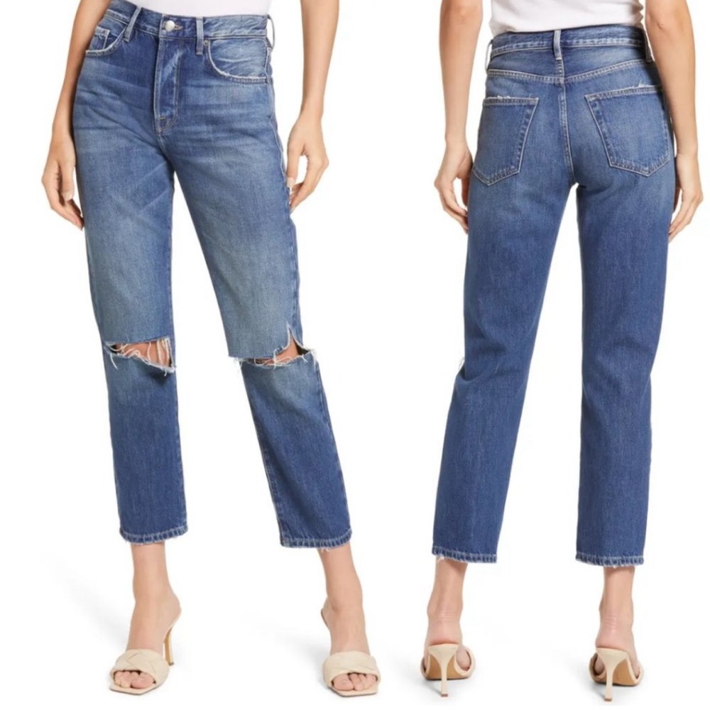 FRAME - Straight Jean distressed/ripped Size 32 NWT